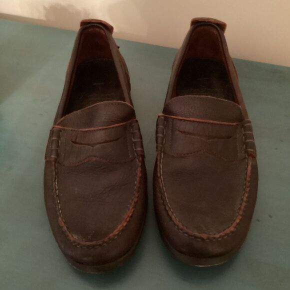 ALLEN EDMUNDS SIZE 8D DARK BROWN CASUAL LEATHER PENNY LOAFERS main image 8